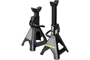 BIG RED AT43202BR Torin Steel Jack Stands: 3 Ton (6000 lb) Capacity, Black (Pair)