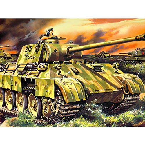 Yscolor White Full 5D Diy Soldier&Tank 3D Diamond Painting Round Rhinestone Diamond Painting Embroidery 11.8X15.8in/30X40cm