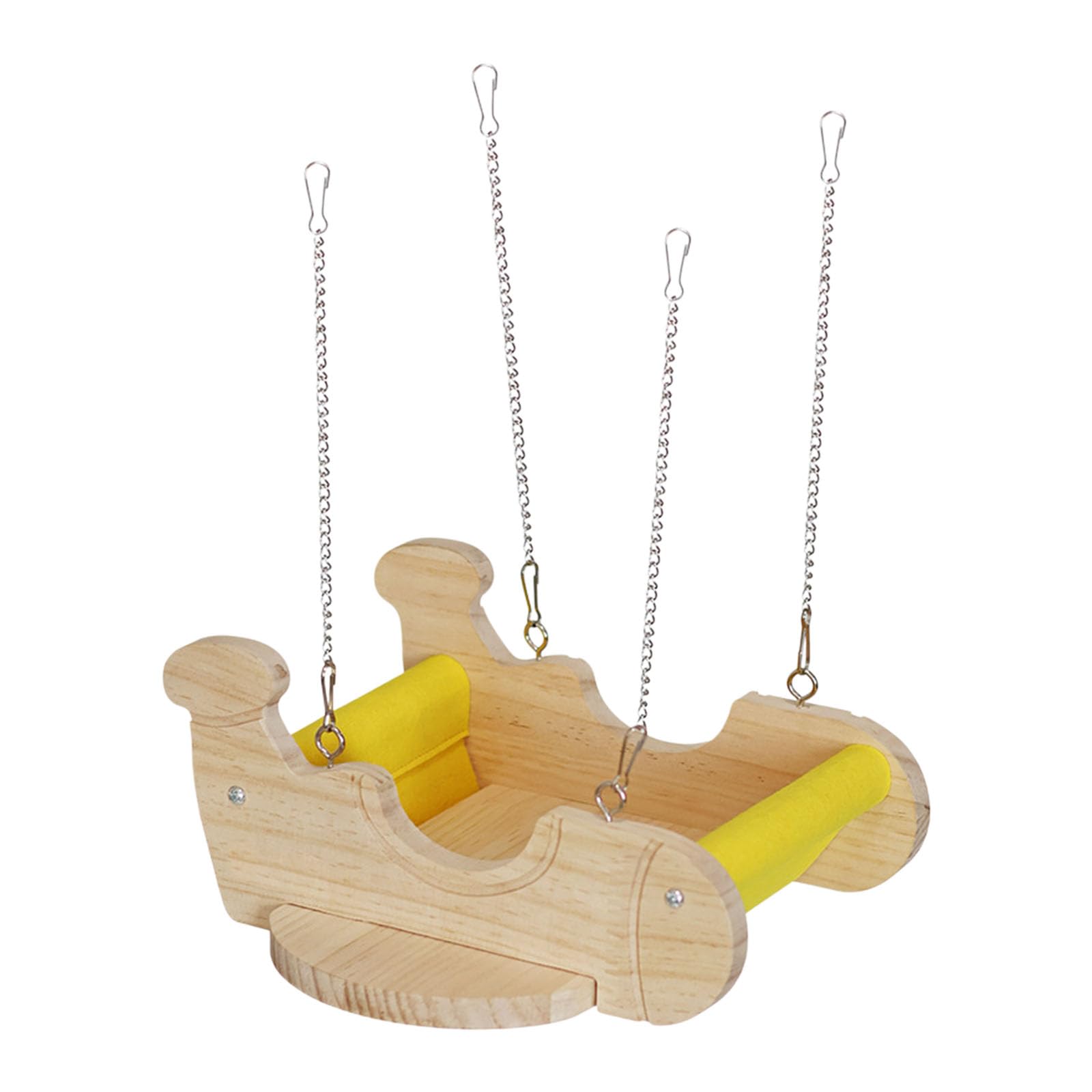 LLUJIAXI Wooden Chinchillas Hammock Swing Bed Toy For Small Pet Natural Hanging Climbing Toy Animal Cage Accessory
