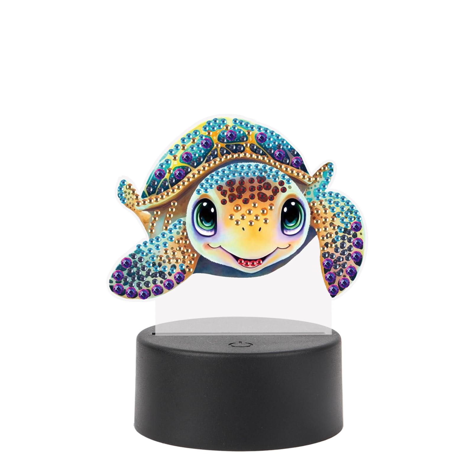 JISHSHAY Diamond Painting Night Light Diamond Art Table Lamp Gem Art LED Light Gem Painting Desk Lamp Mosaic Kits for Adults DIY Kits for Adults Paint by Numbers with Special Shape Drills Sea Turtle