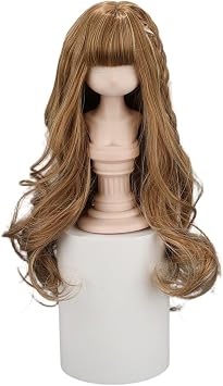 SISON BENNE BJD Wig, Long Soft Wavy DIY Hair for 1/3 1/4 1/6 Ball Jointed SD BJD Dolls DIY 5 Colors 1/4 Head C. 18-19.5cm,Brown