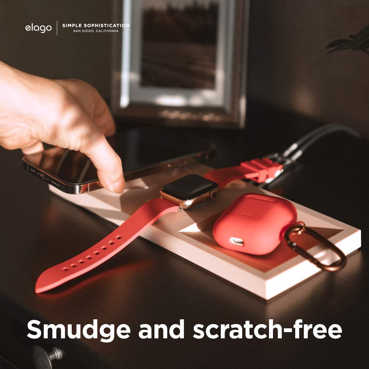 elago Charging Tray Duo Compatible with MagSafe Charger and Compatible with Apple Watch Charger, Compatible with iPhone 16/15/14/13/12, AirPods Wireless Case [Sand Pink] [Charging Cable Not Included] - Image 5