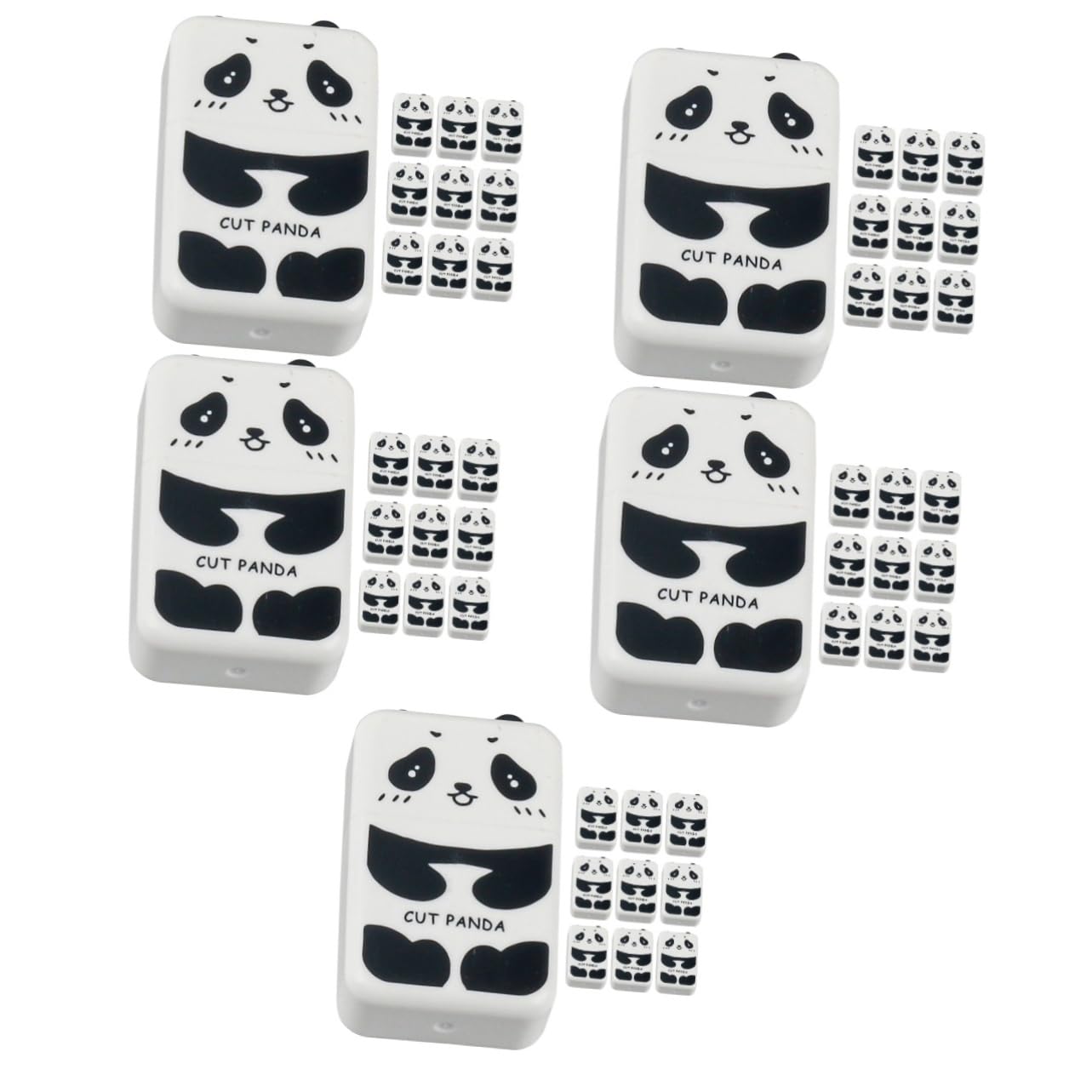 Uonlytech 5 series Borrador Panda Borradores Borrador De Lápiz Panda Recompensas Para El Aula Borrador De Dibujo Profesional Borrador Para Estudiantes Escolares Borrador De 10 piezas x 5