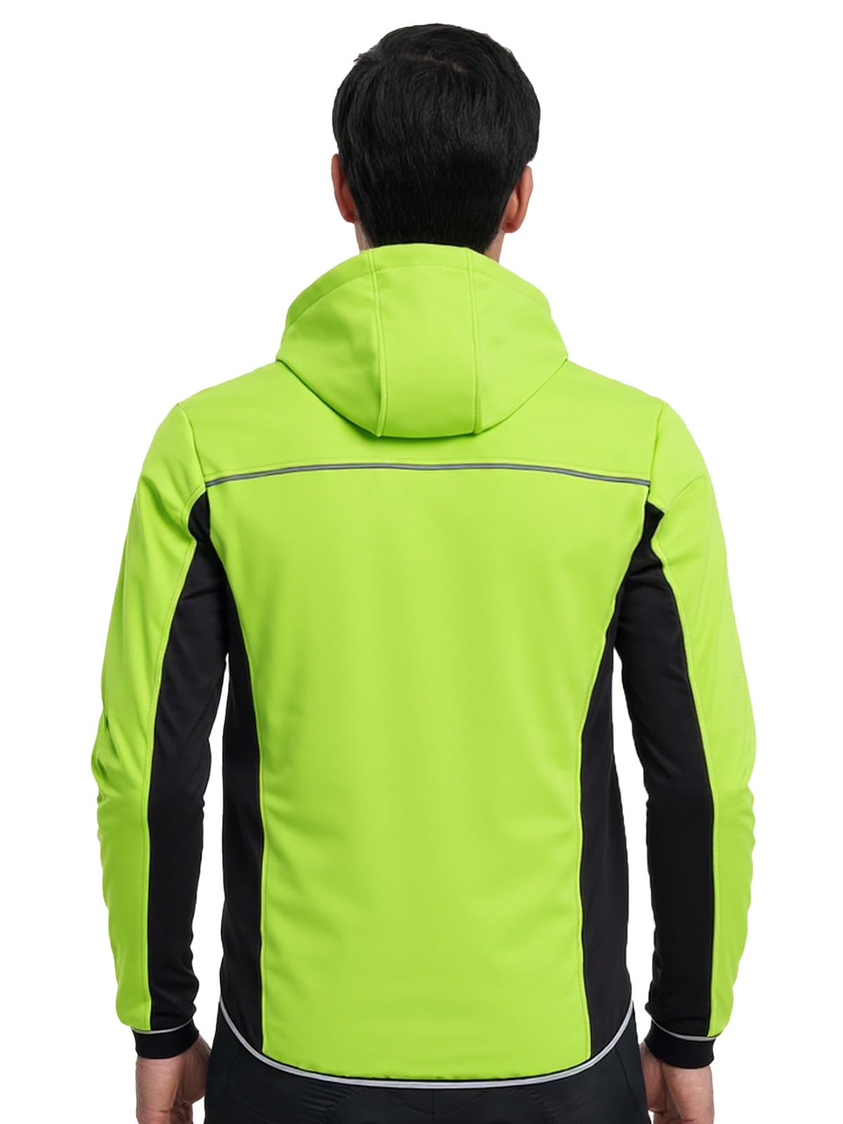 ARSUXEO Giacca da ciclismo invernale da uomo con cappuccio a vento da mountain bike 3 tasche con cerniera per golf, escursionismo, corsa e attività all'aperto 24F