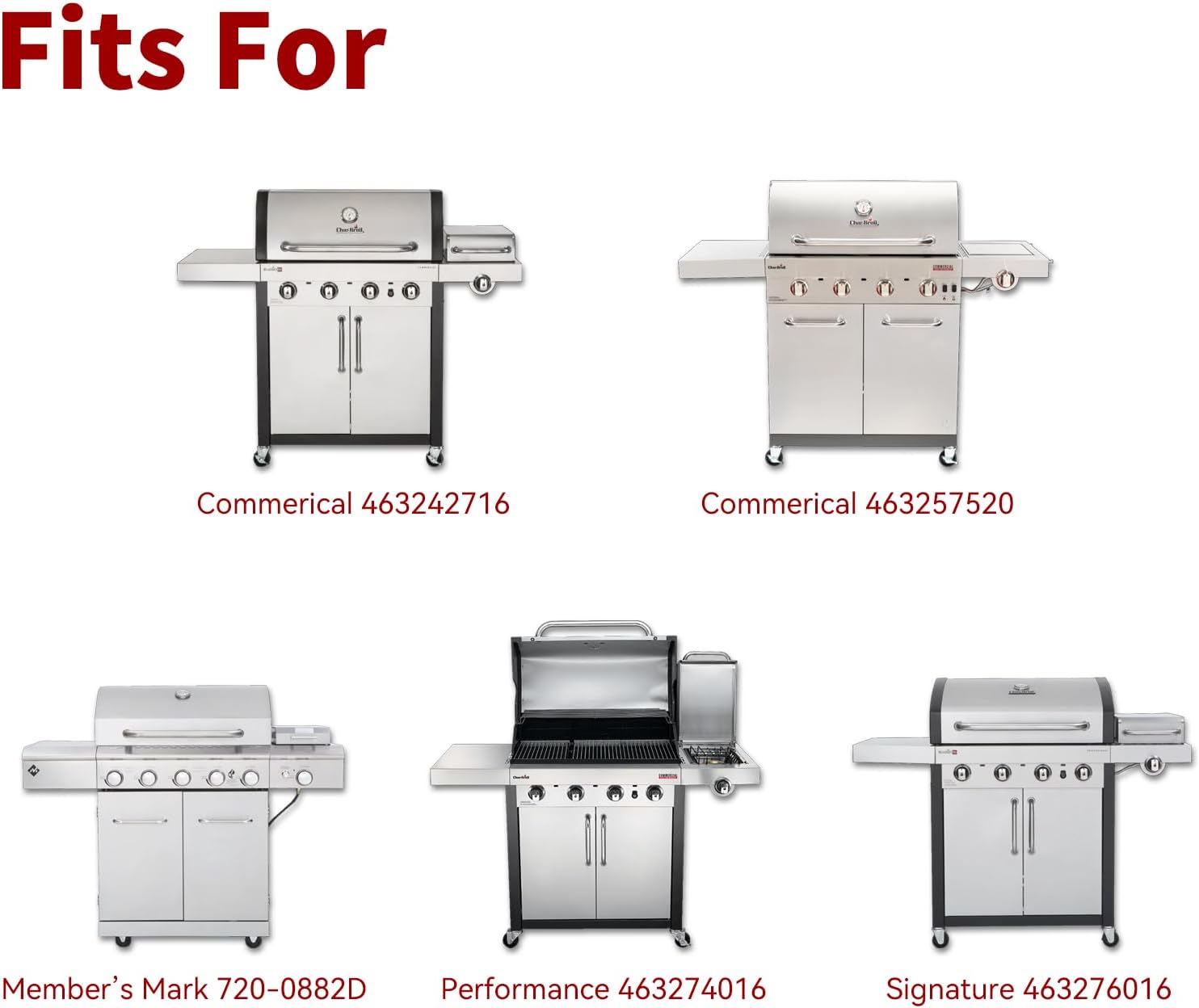 Grill Replacement Parts for Charbroil Performance 4 Burner 463242716,466242715,463242715,466242815,G533-0009-W1,G541-0016-W2 Cast Iron Tru Infrared Grill Grates,17x 9 1/2, 3-Pack