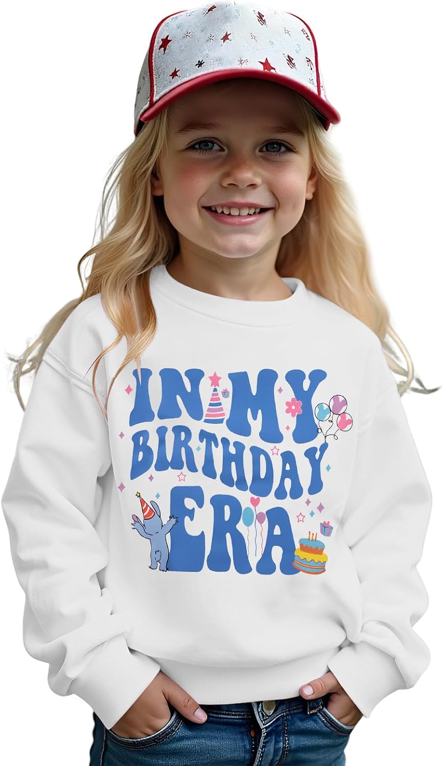 Girl Birthday Shirt Crewneck Graphic Sweatshirts Long Sleeve Shirts Toddler Boys Birthday Sweatshirt Fall Party Tops