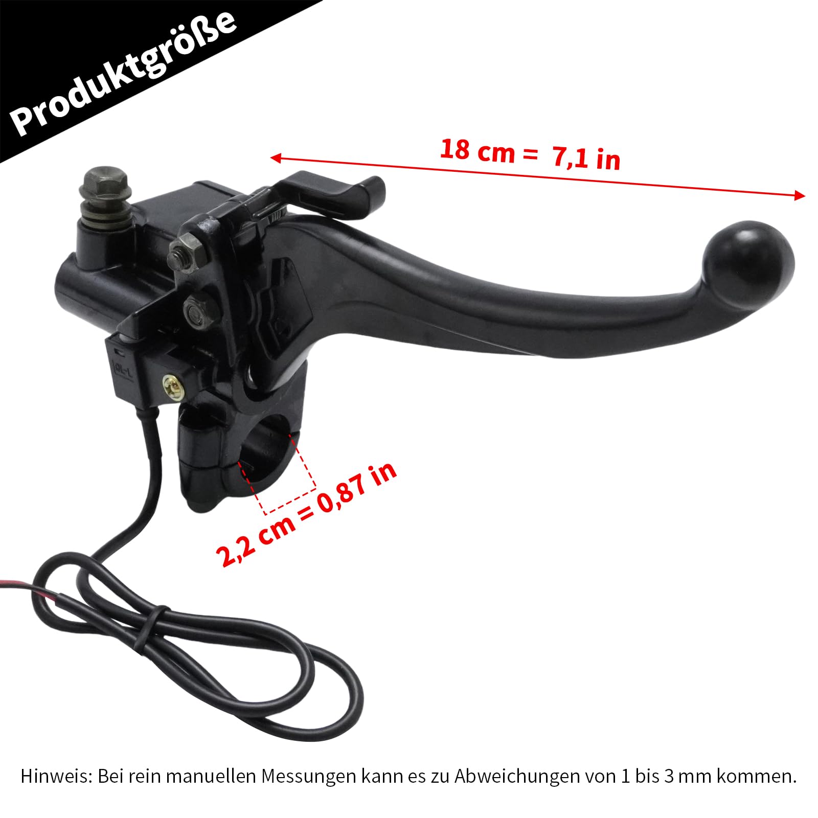 Hoypeyfiy CNC-gefräster Bremshebel aus Aluminiumlegierung, 22 mm Universal-Brems-/Kupplungshebel für Motorräder, links/rechts mit Edelstahlrolle