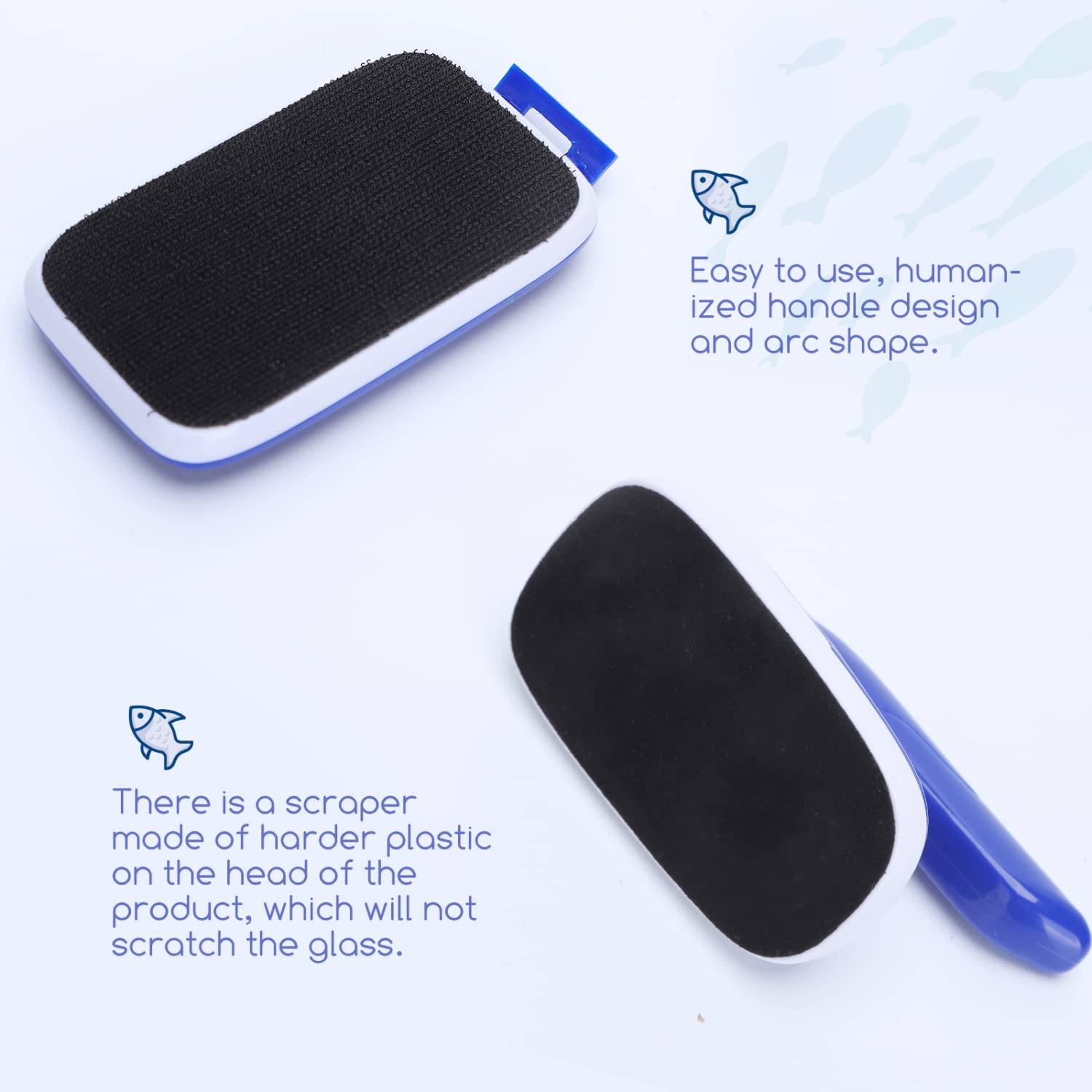 Nettoyeur Magnétique Pour Aquarium - Double Grattoir Flottant Anti-rayures - Pour Vitres Jusqu'à 6 Mm - Taille S (10.8 X 4 X 7 Cm) - 9