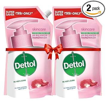 Dettol Liquid Handwash Refill  Skincare Hand Wash- 675ml (Pack fo 2) | pH Balanced | 10x Better Germ Protection