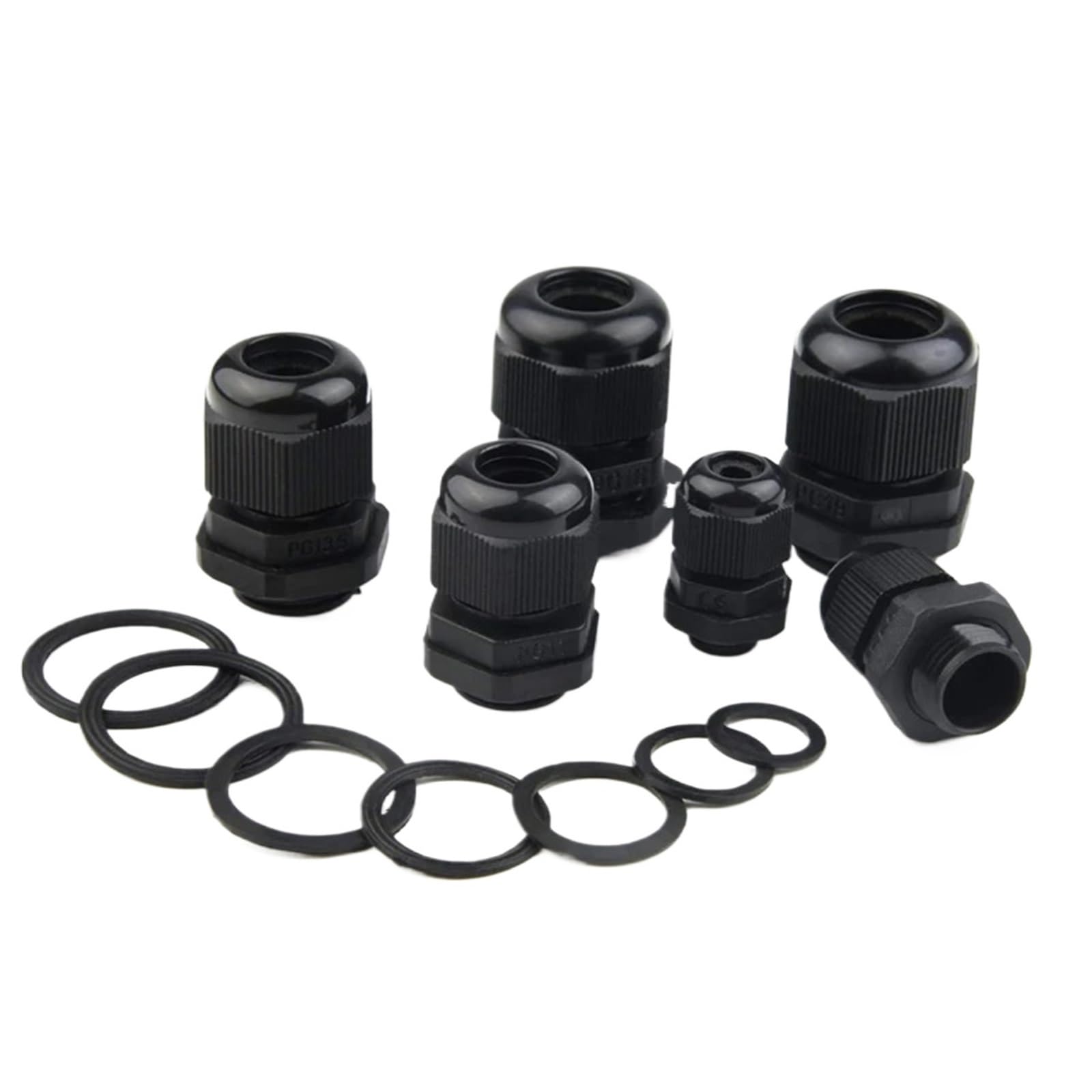 Prensaestopas impermeables 100 prensaestopas impermeables M8 M12 M16 M20 M25 M32 M40 junta de sellado de plástico negro de nailon IP68 conector de nailon (M40-32 BK)