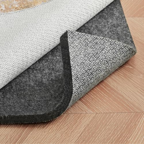 5x7 Non Slip Rug Pad Gripper, 1/4' Thick Cushioned Carpet Pads for Hardwood Floors, Felt and Silicone Backing, Under Area Rugs Anti Skid Mat Keep Rugs in Place