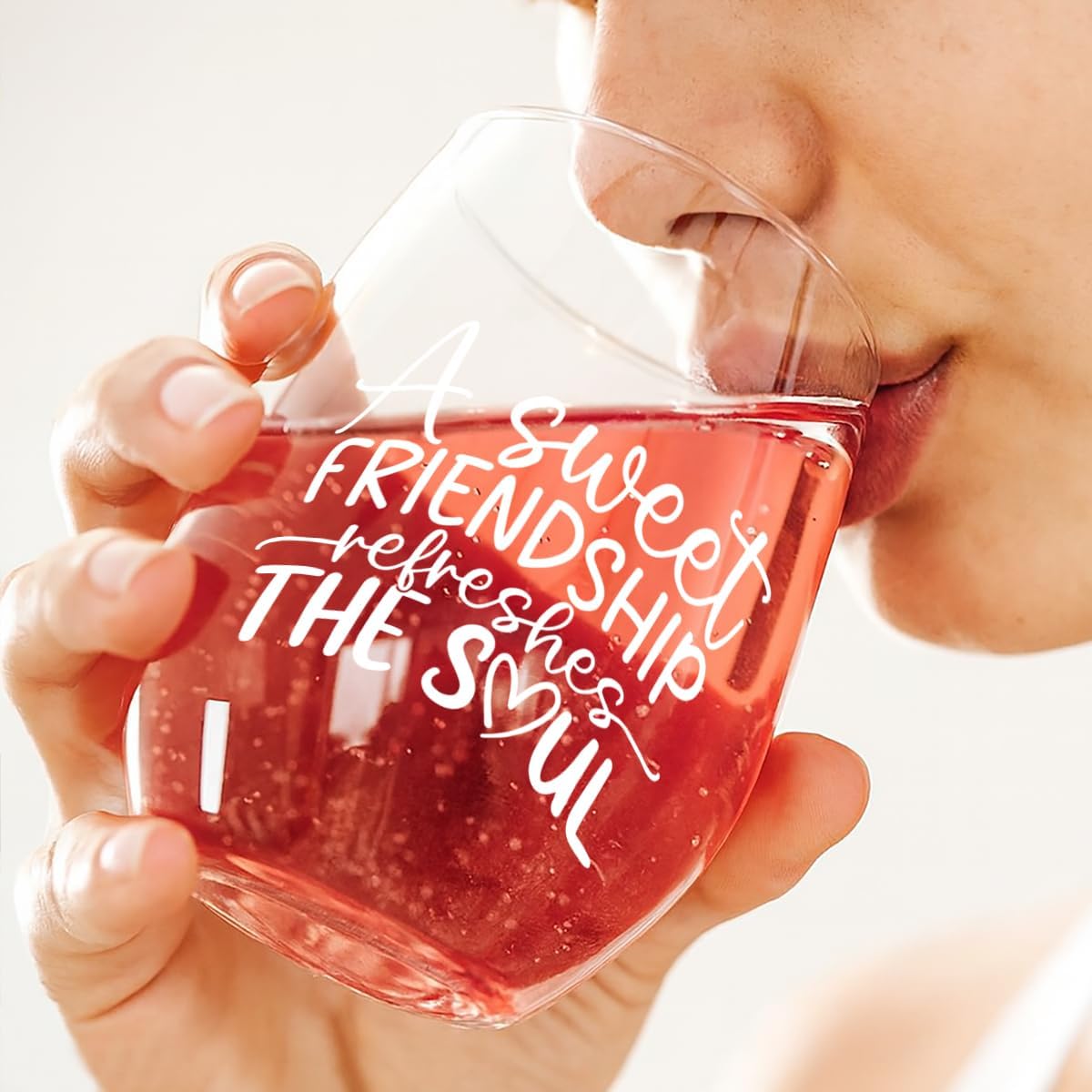 Cute Christmas Gifts for Women Sister,A Sweet Friendship Refreshes the Soul – Proverbs 27:9,Cute Chriatian Stemless Wine Glass,Faith Based Gifts for Her,Best Friendship Gift for Longdistance Friend - Image 7