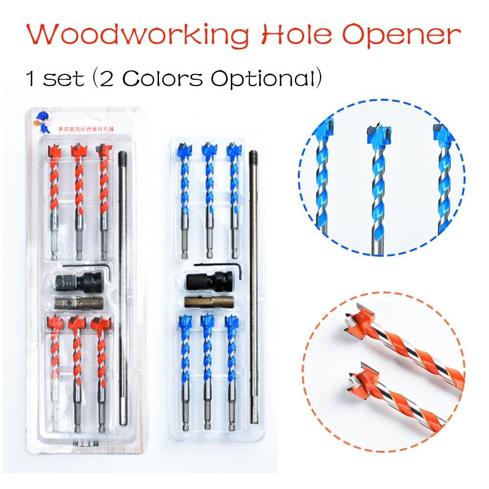 Juego de 10 brocas Countersink para madera, interruptor de madera, fregadero, llaves hexagonales, taladros para trabajar la madera, color naranja