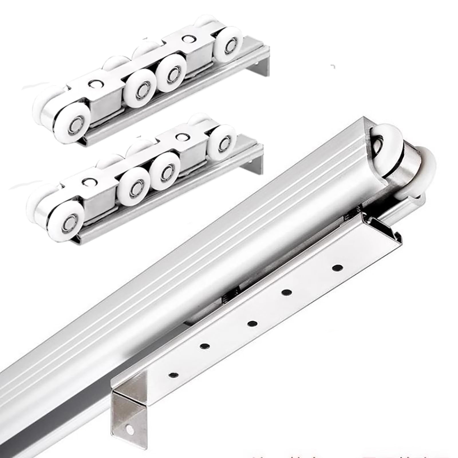 Sliding Door Track, Sliding Pocket Door Hardware Kit(Silver,14ft/426.7cm)
