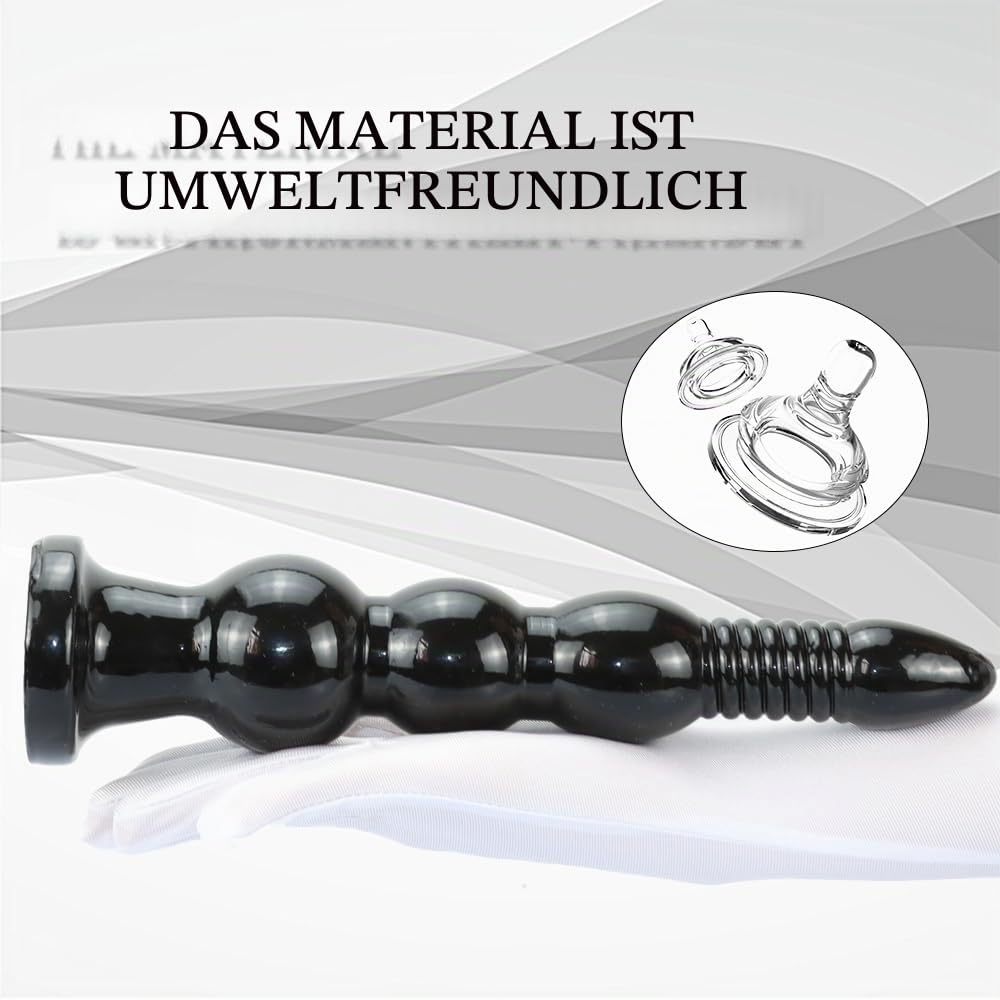 Jixaxe Riesen Analplug Analkugeln Mit Intervallperlen und Spiralperlen Analdildo mit Saugnapf Dildo Butt Plug Anal Prostata Massage Masturbator Fisting Erotik Sex Spielzeug für Frauen Männer Paare (L)