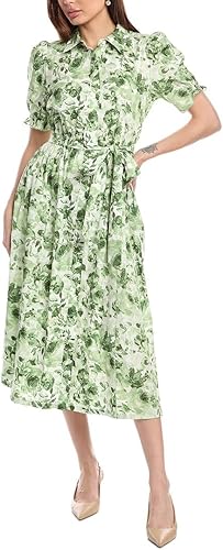 Anne Klein Shirt Dress with Puff Sleeves