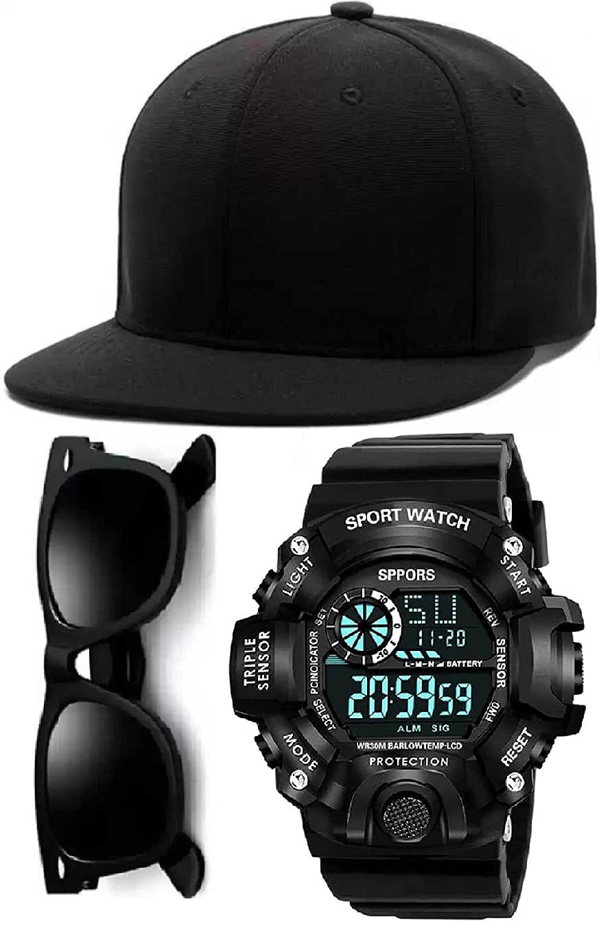 SELLORIA Brand - A Black Dial Digital Black Hiphop Embroidered Cap for Boys Mens,Kids (B09CZFX41X) Amazon Price History, Amazon Price Tracker