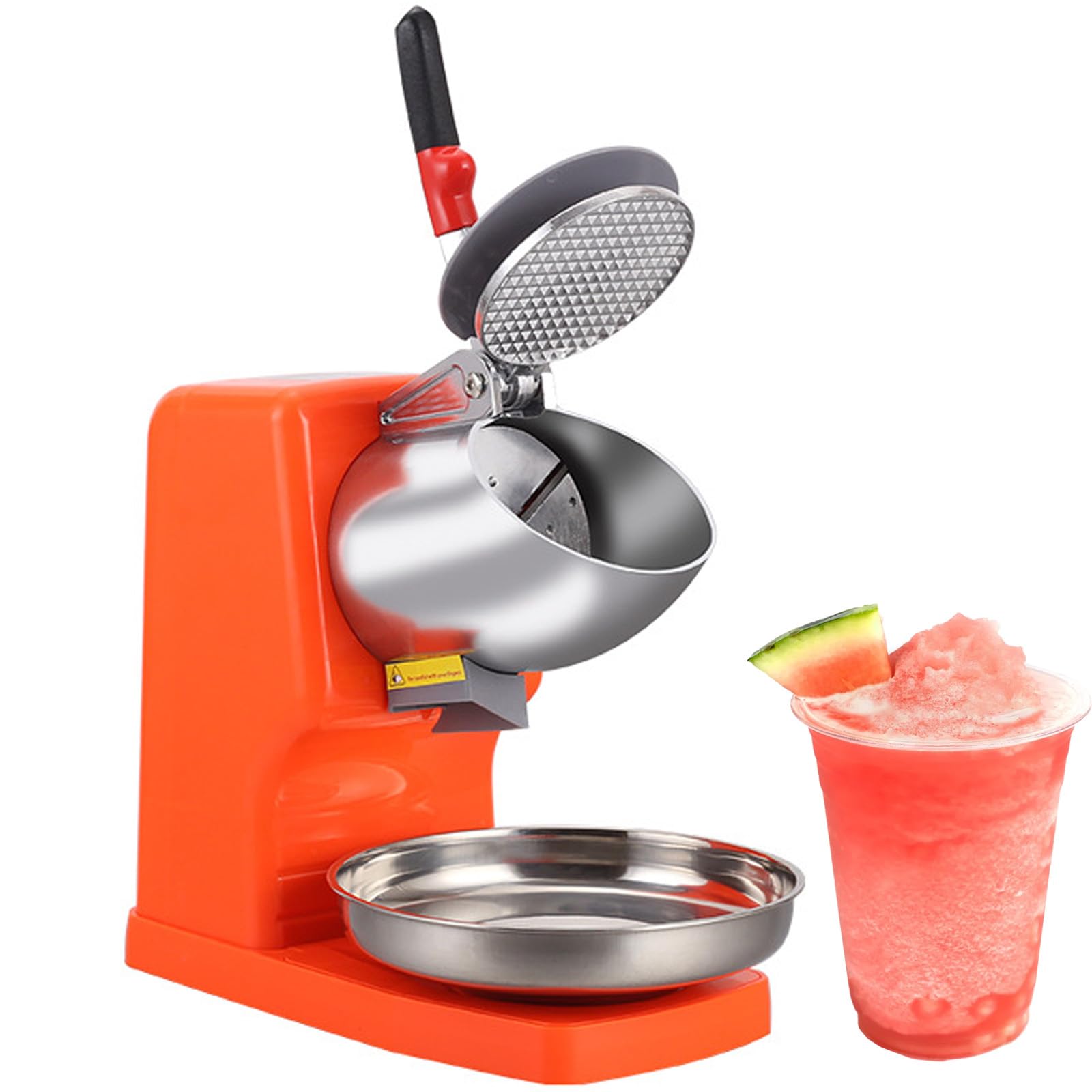 Máquina de afeitar trituradora de hielo, máquina de granizado de 500 W, diseño a prueba de salpicaduras, máquina eléctrica de granizados con un solo botón para cócteles, granizados y conos de nieve