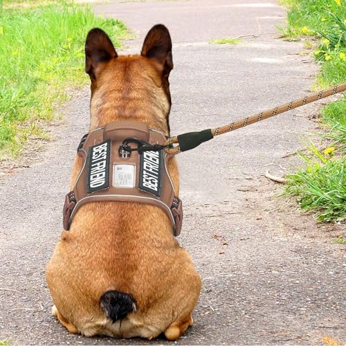 Image of Beebiepet Heavy Duty Tactical Dog Harness for Small Dogs, No Pull Adjustable Pet Harness Reflective Service Training Easy Control Pet Vest Military K9 Working Dog Harnesses- Small, Brown
