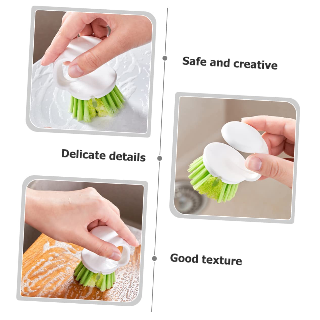 6piezas Cepillo De Cocina con Mango Ergonómico para Limpieza De Utensilios Estufas y Superficies para Fregar y Ollas Sin Dañar Accesorios De Limpieza Prácticos