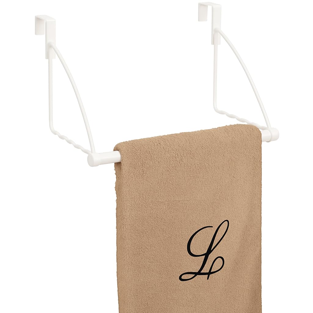 HOLDN’ STORAGE Over The Door Hanger - Door Rack Hangers for Clothes - Space Saving Designed for Bedroom & Bathroom - Ideal for Clothes & Towels - Drying Rack, White