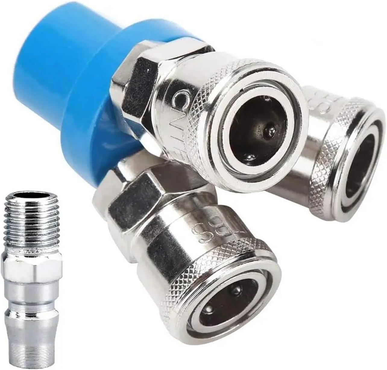 C-Type 2/3 Ways Manifold Splitter Coupler Pneumatic Quick Fitting Air Pump Compressor Connector SWY SWV(3 WAYS)