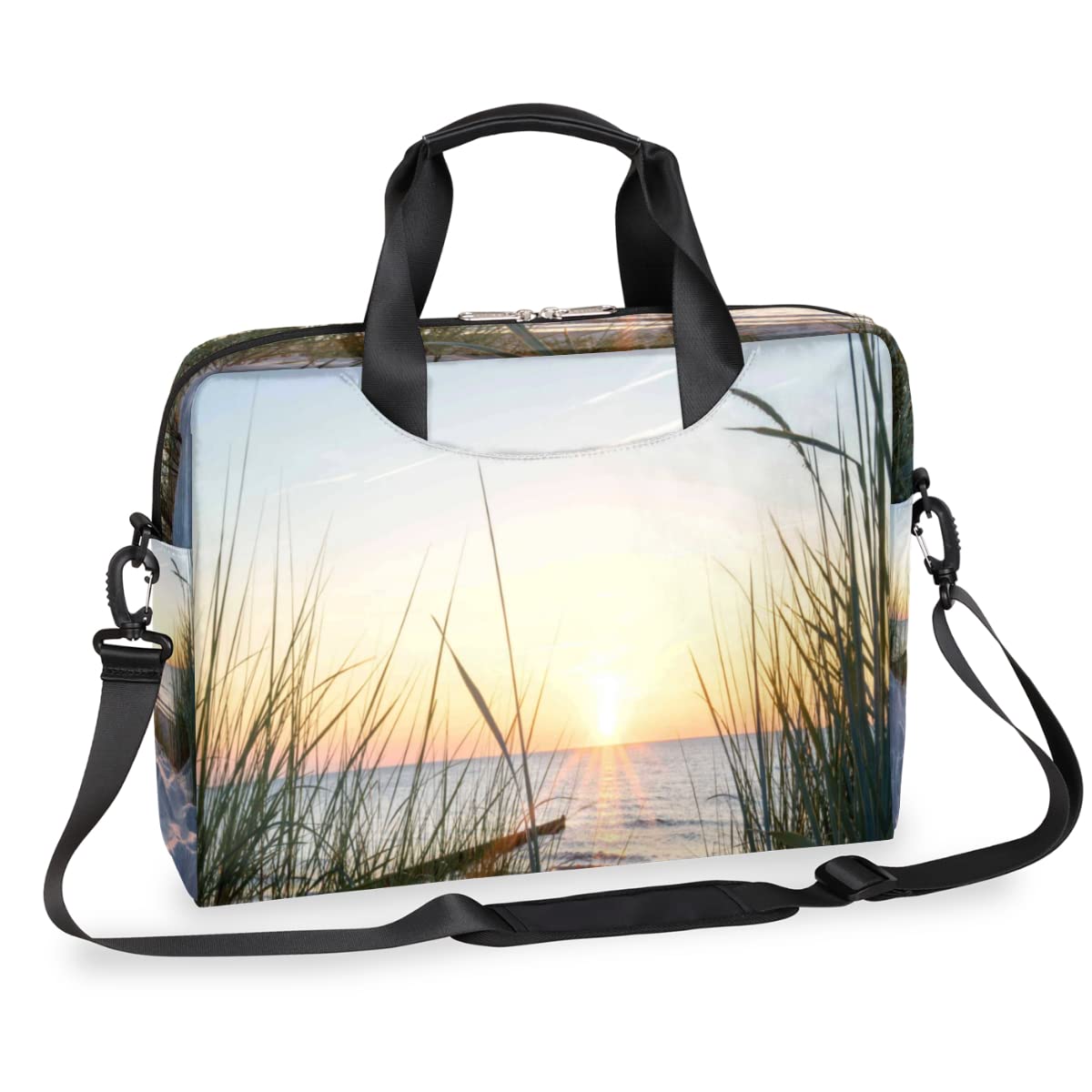 Custodia per laptop da spiaggia per 13-16 pollici Estati tramonto mare spiaggia laptop borsa a tracolla valigetta messenger borsa da trasporto