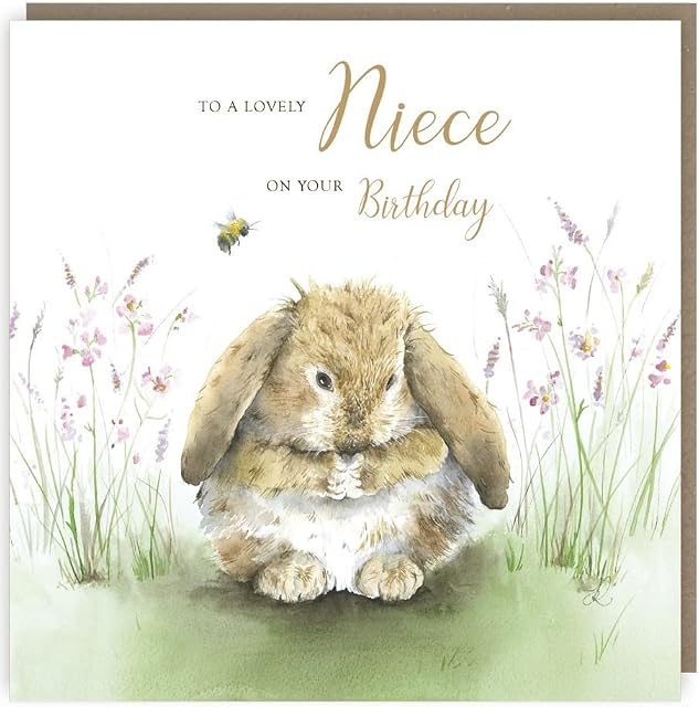 Tracks Wonderful NIECE Birthday Love Country Foil Fleck Greeting Card, 159cm x 159cm / 6.25 x 6.25 Inches