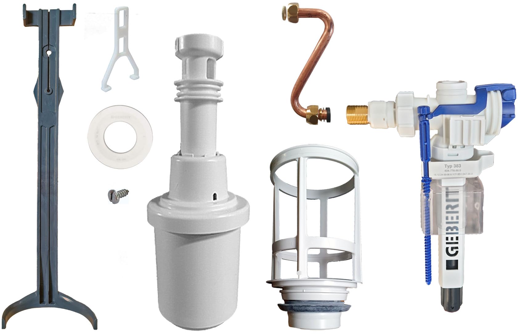 Ersatzteilset für Geberit Unterputz Spülkasten Bj 1978-1997 (Typ 10.400, 10.800 und UP130)