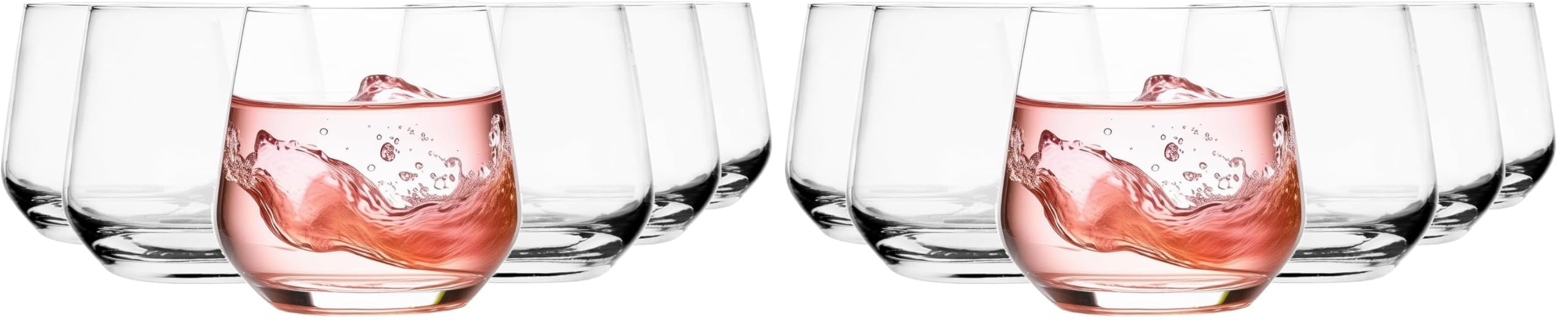 Glasmark KROSNO 1992 Set of 6 Pieces 310 ml Low Glass Dishwasher Resistant Water Juice Drinks (Pack of 2)