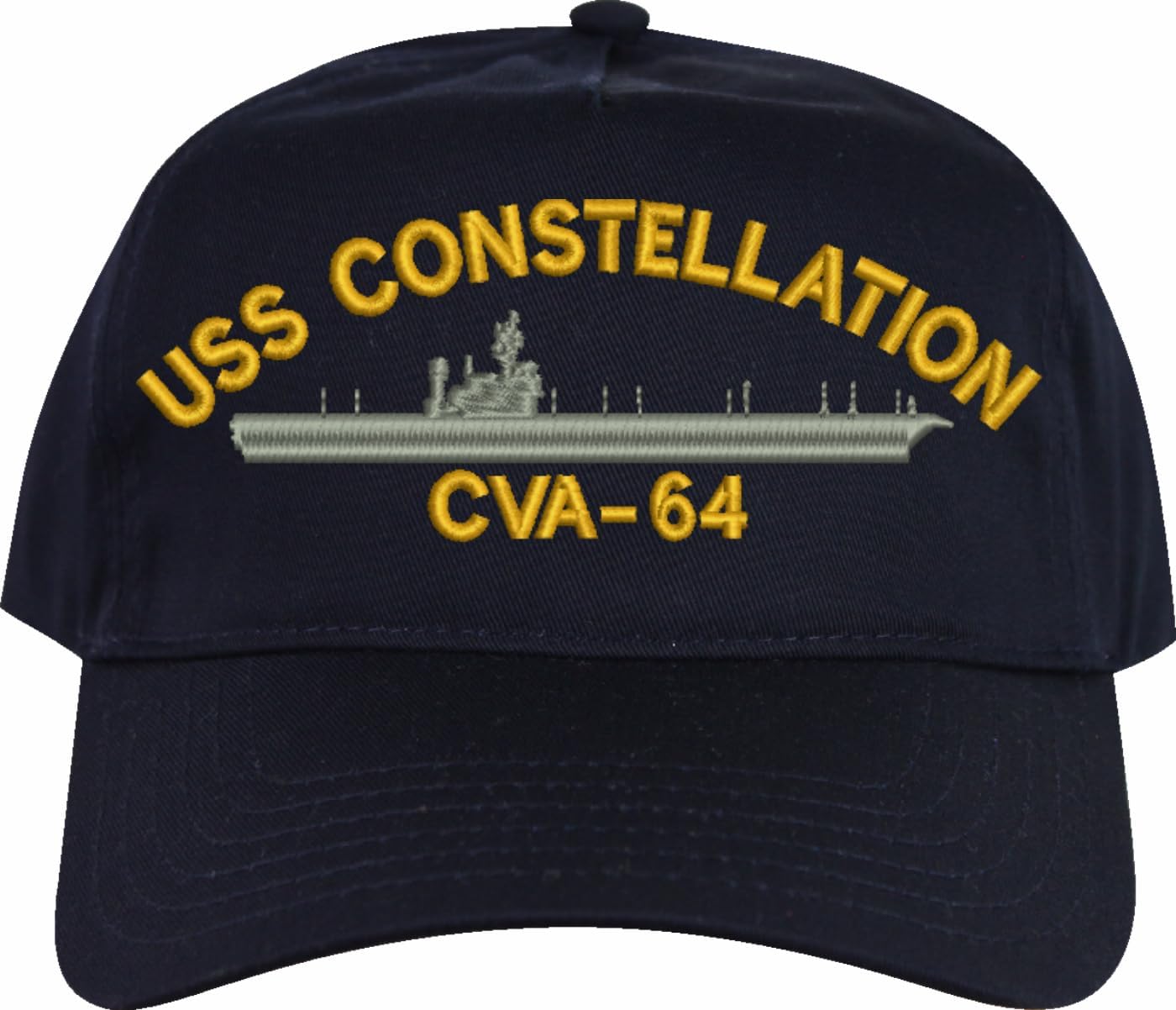 Custom Embroidered Navy Ship USA-Made Ball Cap