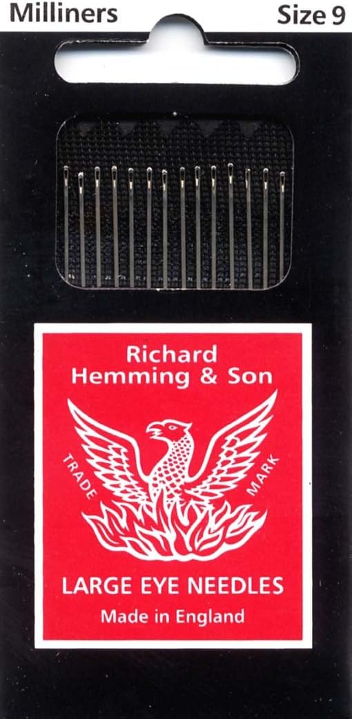 16 Count Richard Hemming Milliners/Straw Needles, Size 9
