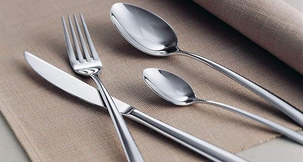 Villeroy & Boch - Piemont Set de Cubiertos 113 Piezas Plata, Apto para Lavavajillas, Cuberterías Completas 12 Personas Platino, Cubertería 18/10, Acero Inoxidable
