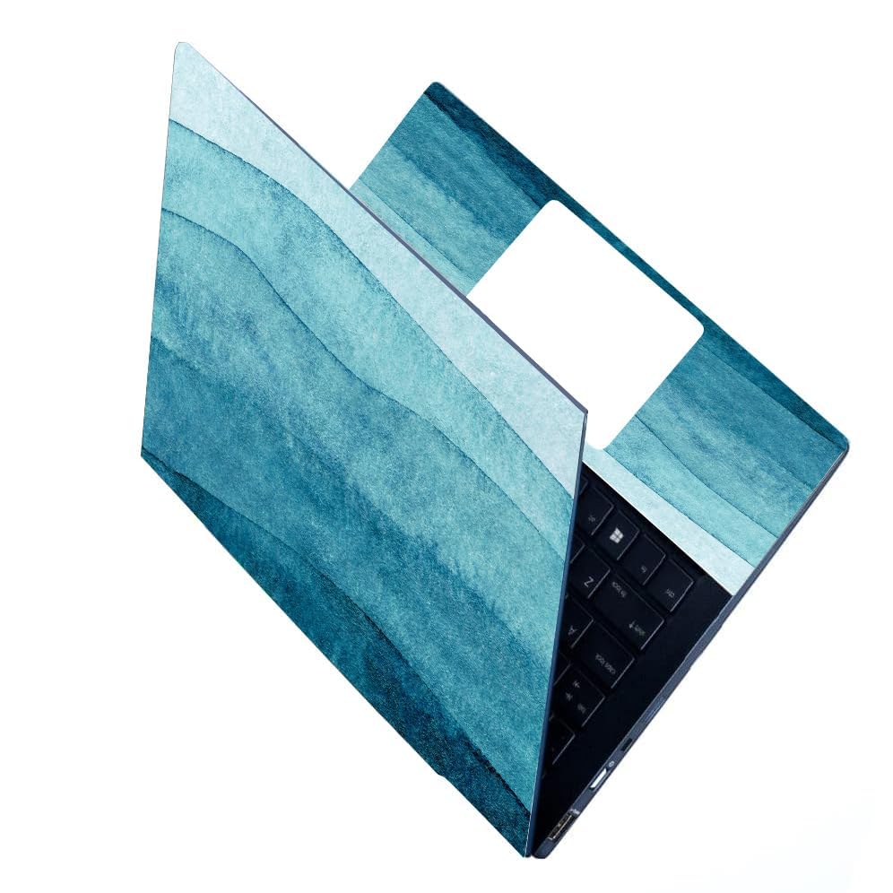 Image of Full Laptop Skin Stickers HD Quality Sticker for Laptops Upto 15.6 inch (Dustproof|Waterproof|Scratchproof|Reusable) - BL Wave FL RON1