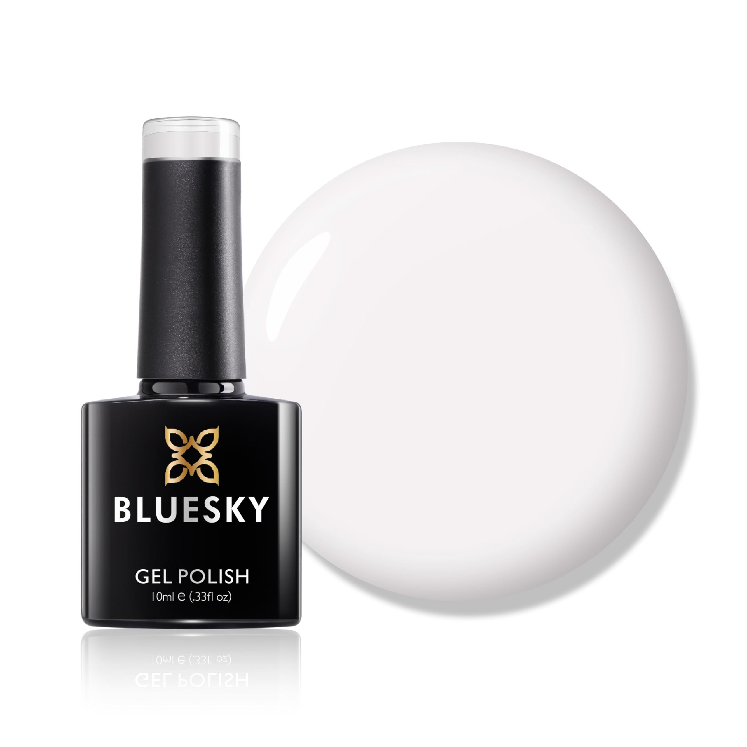 Bluesky Gel Nail Polish, Cream Puff, 80501, White, Long Lasting, Chip Resistant, 10 ml (Requires Drying Under UV LED Lamp)