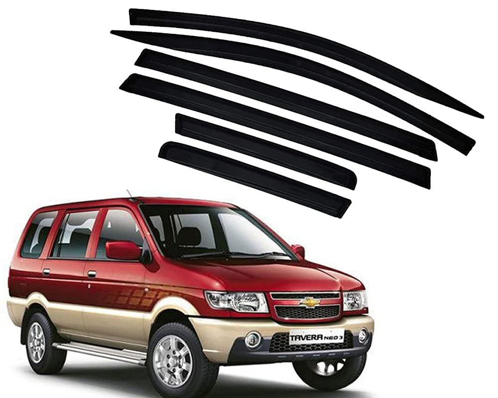 CAR SAAZ Unbreakable Door Visor for Tavera (2012-2017)(Set of 6pcs)