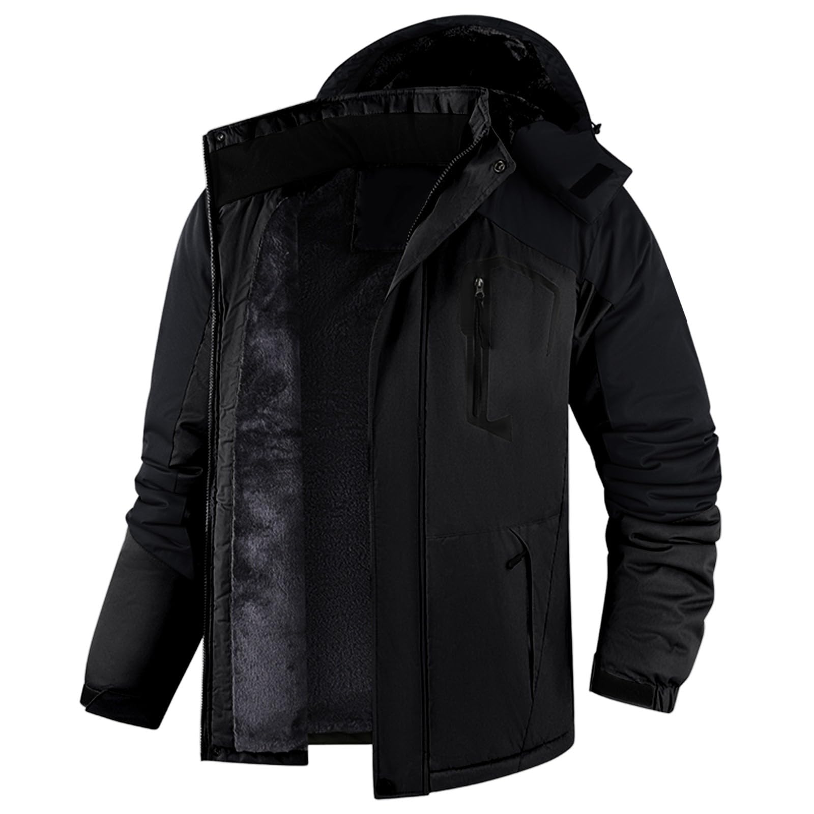 Winterliche, Fleecejacke für Outdoor-Aktivitäten – Kaltwettermantel in Übergröße zum Wandern für Ausrüstung