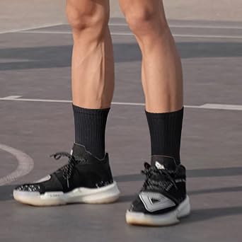 YUEDGE Mens Cushioned Crew Socks For Men, Sweat Wicking Anti-Odor Casual Everyday Work Gym Golf Training Athletic Socks