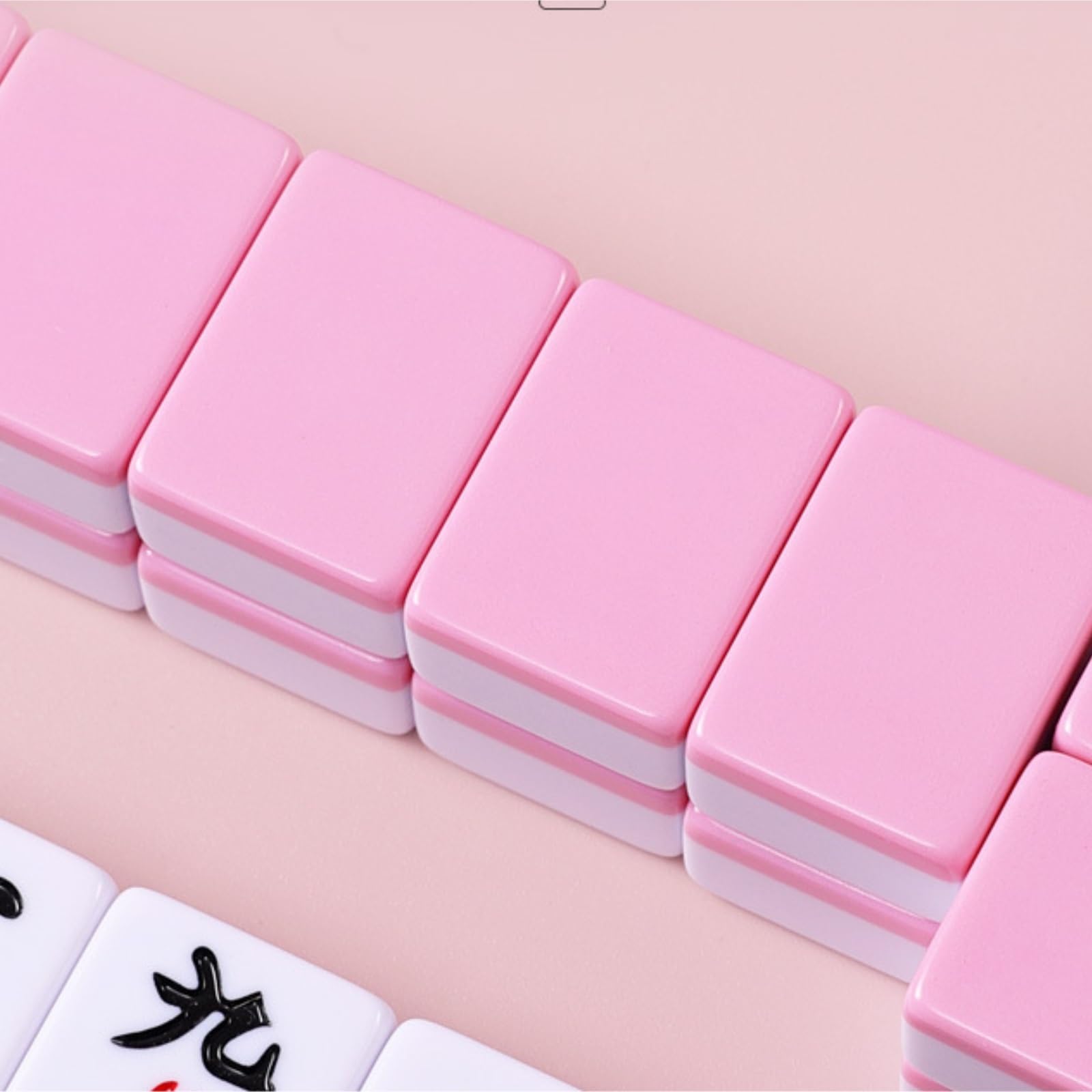Chinesisches Mahjong Mahjong-Set, 144 Spielsteine, Spiele, Heimspiele, Chinesisch, Familie, Mah-Jong, Tischspiel, Chinesisch Für Familie Reise Spiel(Pink,24mm)
