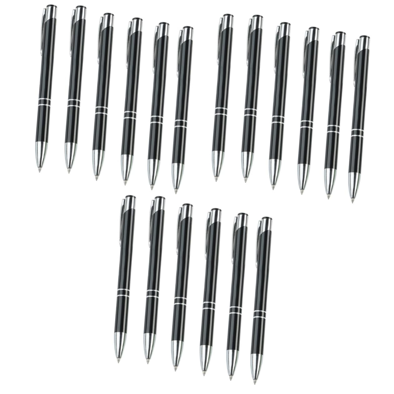 STOBOK 18pezzi Penne Sfera Retrattili Metallo Scrittura Design Elegante Per Scuola e Ufficio Colore Nero Per Professionisti e Studenti