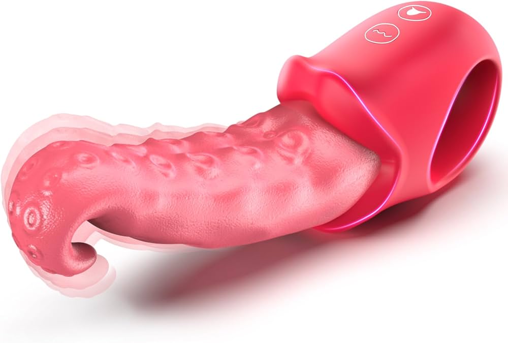 flickering tongue vibrator 2-in-1 Tongue Thrusting Vibrators Dildo – Honeyloveyou main image 0