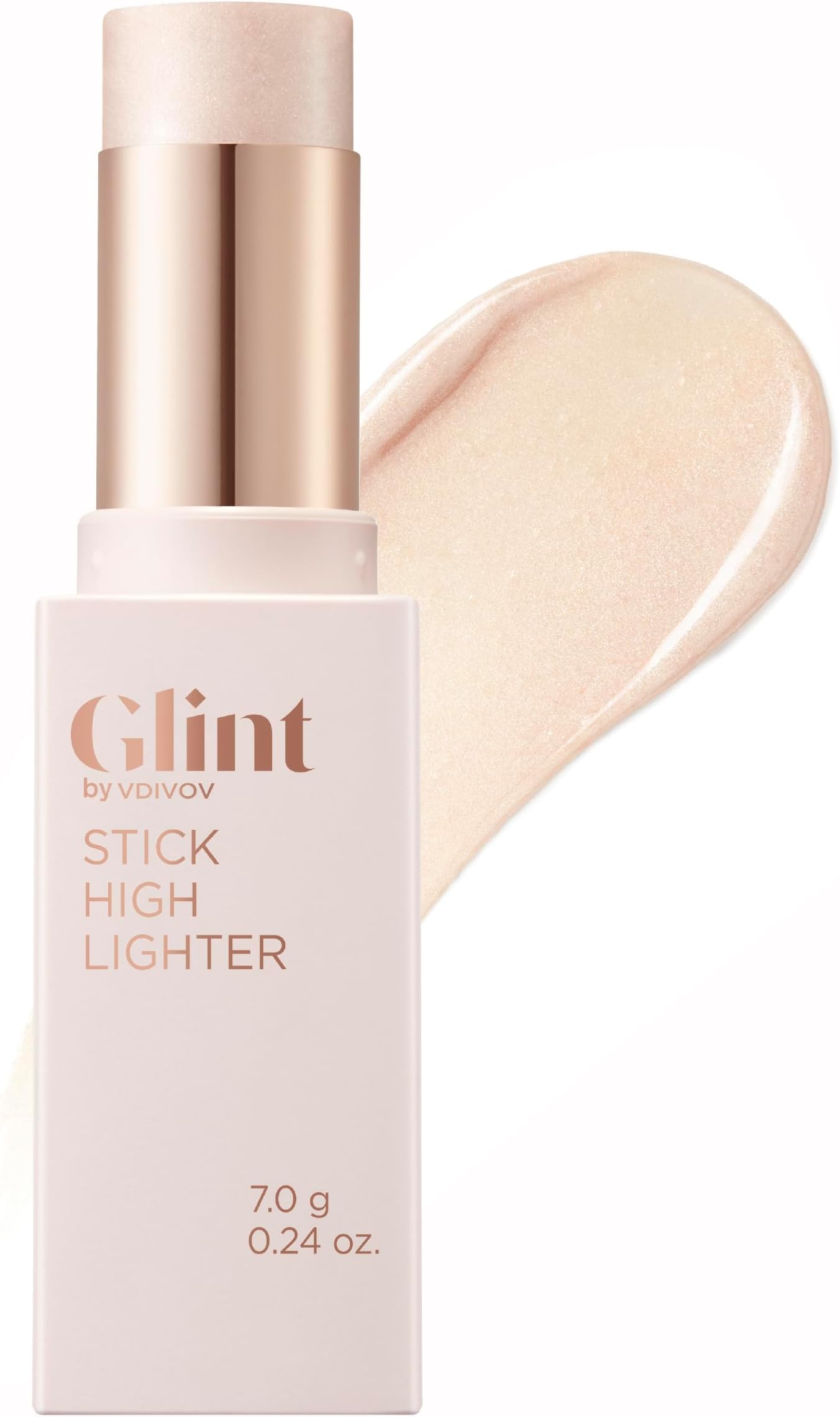 Glint by VDIVOV Christmas Gifts Stick Highlighter (Dewy Moon, 0.24oz) - Multi-Use Illuminator Stick LG Beauty. Creamy & Blendable Color.