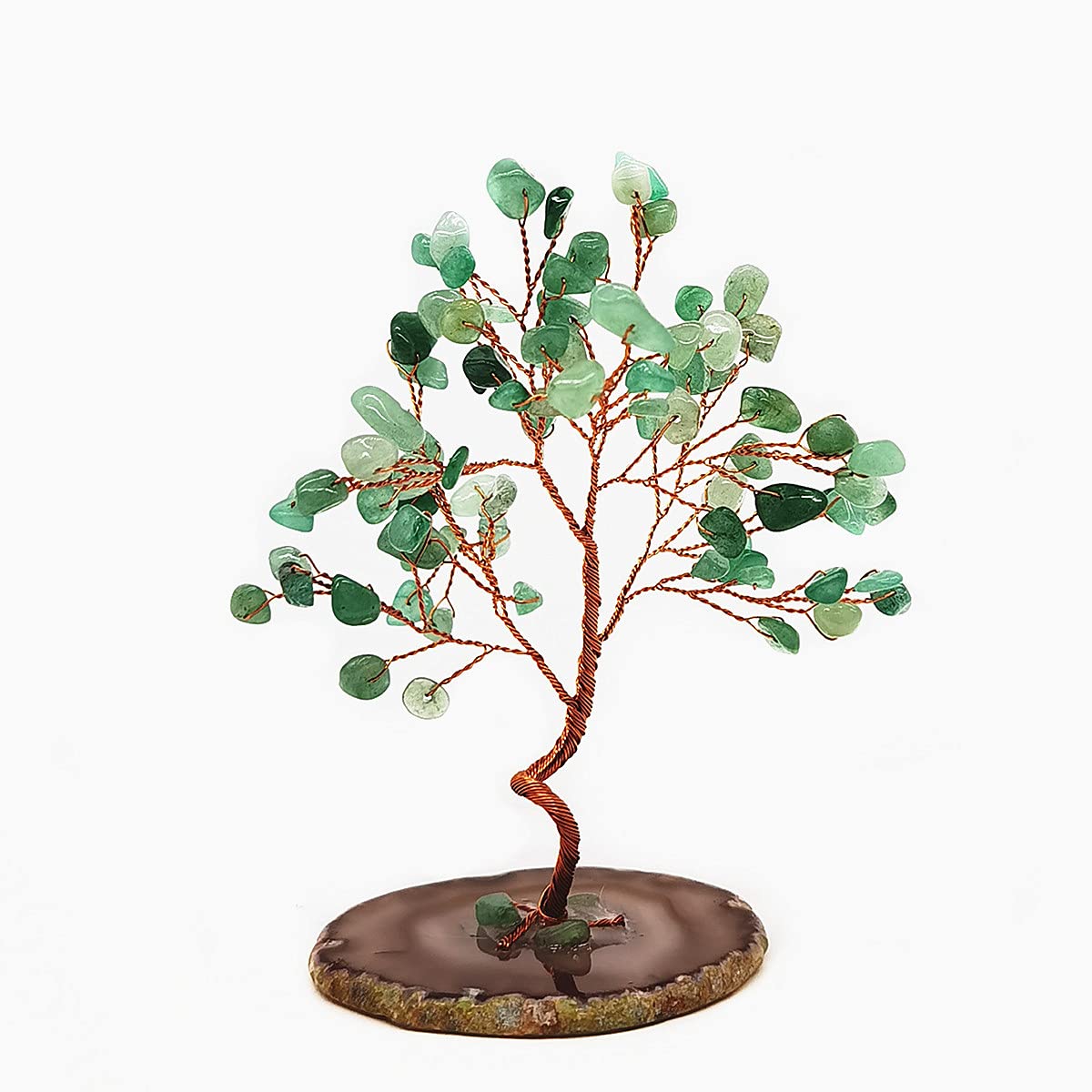 Colorsheng Quartz Crystal Feng Shui Money Tree Natural Agate Flakes Geode Base Bonsai Style Decoration for Luck and Wealth 3.6