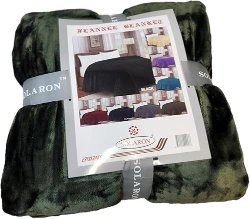 Miniatura 5 de SOLARON - Manta tamaño Queen de 430 GSM extra grande para otoño, invierno, primavera, todas las estaciones, acogedora, cálida, suave, peso medio,