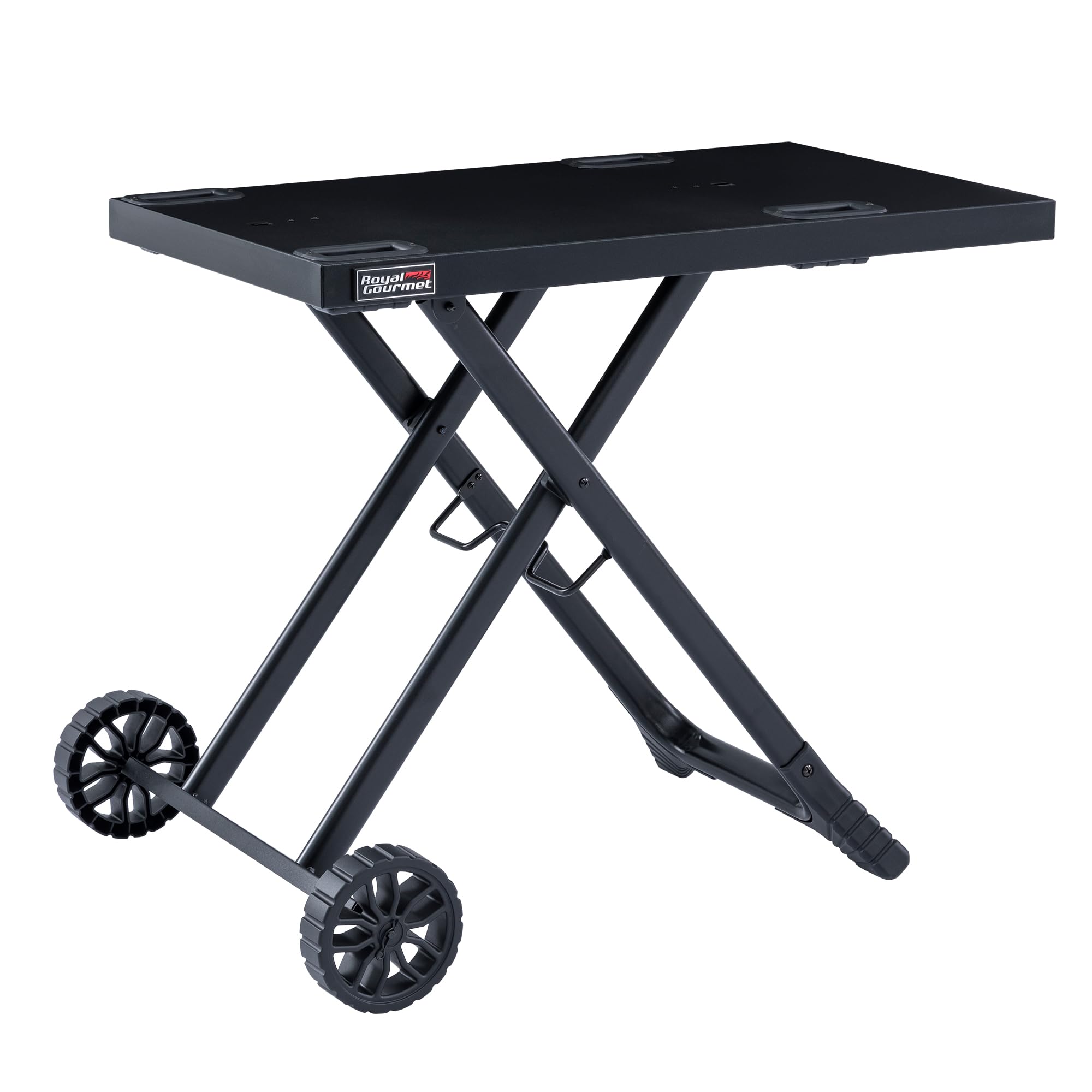 Royal Gourmet GT2201C-E Chariot Pliant pour Barbecue Portable, Desserte pour Plancha Pliable avec 2 Crochets pour Série GT2005-F, Adapté pour Le Camping, Dessus de Table 79 x 46,8 cm
