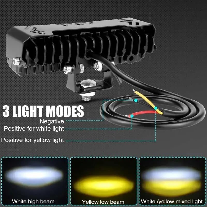 Image of 4 Lens LED Fog Light Mini Driving DRL Spotlight Premium Metal Body for Universal Bikes /Cars White, Yellow And Flashing (Pack of 1)