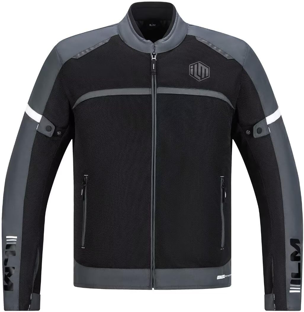 ILM Motorcycle Riding Jacket with Mesh CE Armor and Detachable Thermal Liner Dual Sport All Season for Men Model JAM1