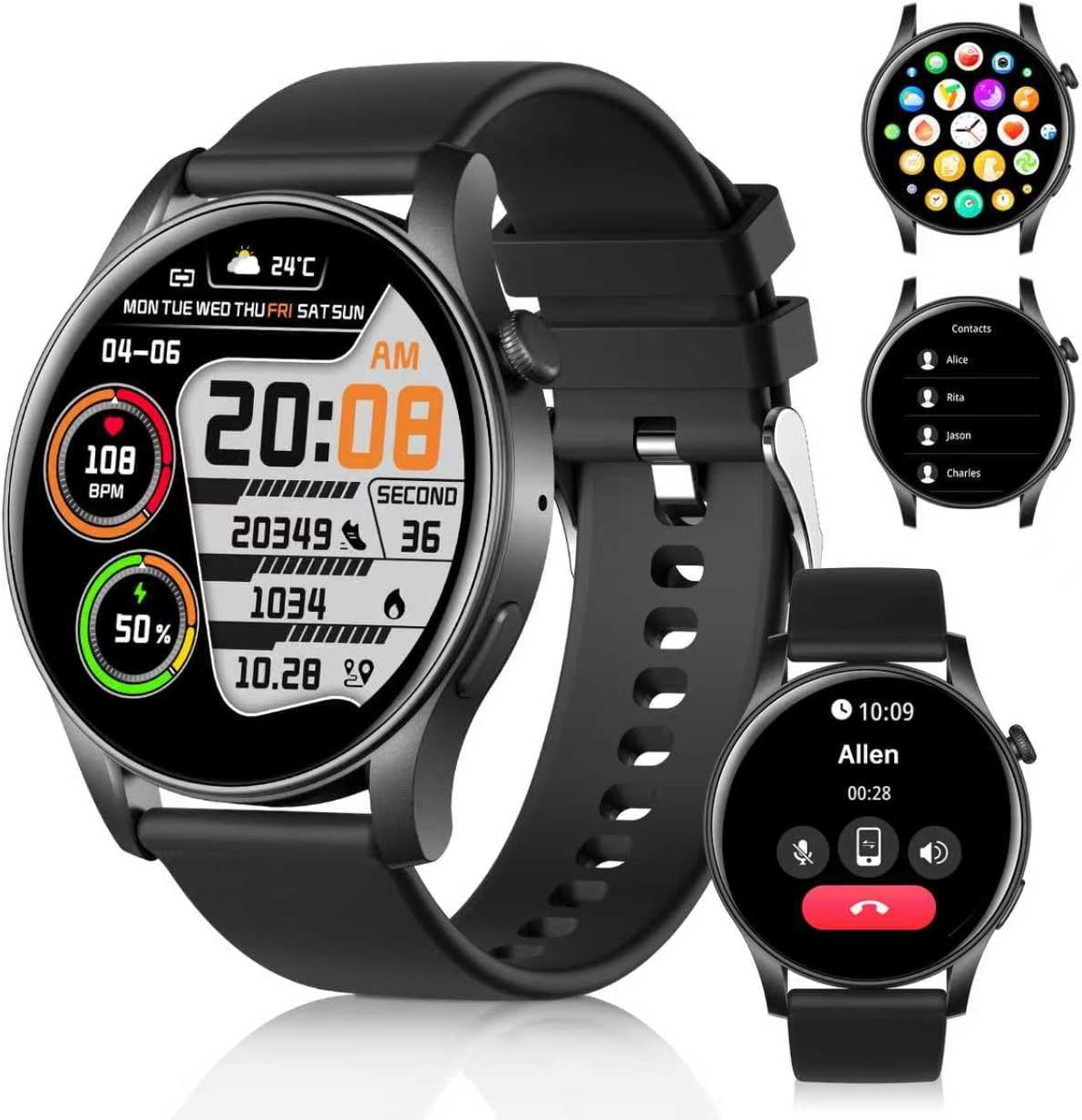 Tulbeys Smart Watch for Men Women with Bluetooth Call,1.43″ DIY Dial Fitness Watch with Heart Rate/S… Tulbeys Smart Watch for Men Women with Bluetooth Call,1.43″ DIY Dial Fitness Watch with Heart Rate/S…