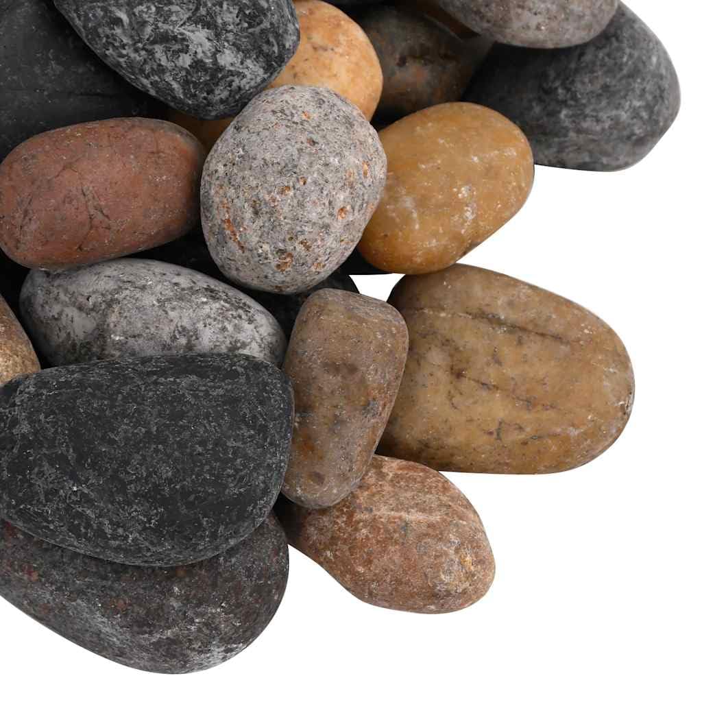 Piedras pulidas multicolor, 25 kg, 5-8 cm, piedra natural, decoración para acuario, terrario, jardín, mantillo, camino, estanque, acento paisaje