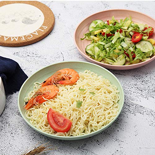 Shopwithgreen Lightweight Wheat Straw Plates - 4 Pack 7.8'' Unbreakable Dinner Plates, Dishwasher & Microwave Safe, BPA free, for Kids,Children,Toddler & Adult
